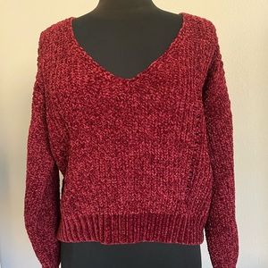 Almost Famous Chenille Crop Sweater